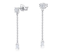 Rectangle Designed CZ Stone With Chain Drop Earring Stud STS-5543